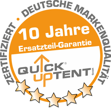 QUICKUPTENT bietet 10 Jahre Ersatzteil-Garantie