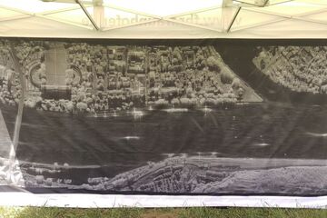 4,5x2m Rüchwandbranding einer IR-Aufnahme in einem 4,5x3m.ALU-HEXAGON Faltzelt