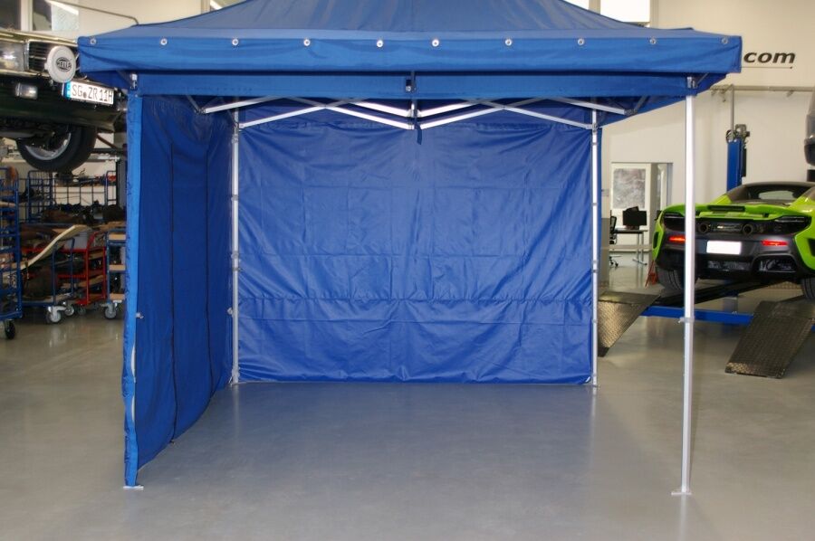 3x3m QUICKUPTENT ALU-HEXAGON-Faltzelt mit Vordach, Frontansicht