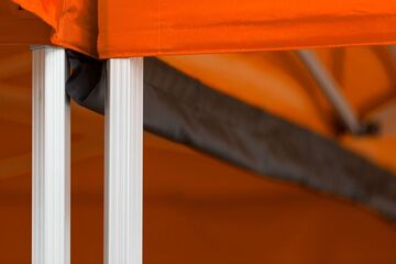 Regenrinne zwischen zwei QUICKUPTENT ALU-HEXAGON Faltzelten